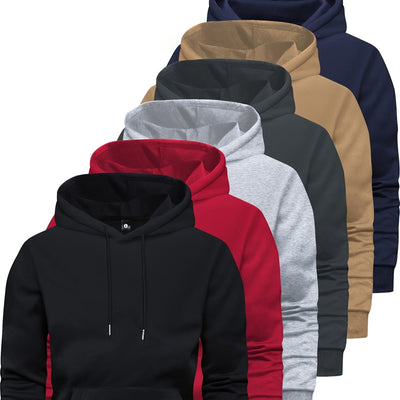 6-delige effen herensweater met lange mouwen en capuchon Nexora Store