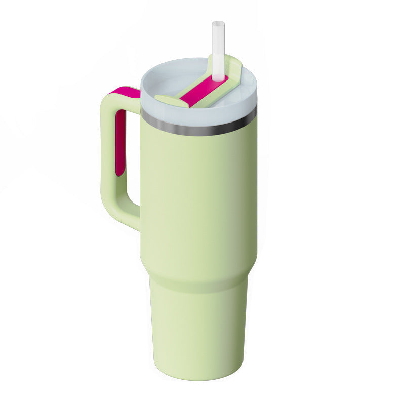 40 Oz Tumbler met handvat, rietje, geïsoleerd, roestvrij staal, morsbestendig, vacuüm koffiebeker, beker met deksel, taps toelopende mok, cadeaus voor Valentijnsliefhebbers, geschikt voor in de auto, sportschool, kantoor, reizen Ritchy's Shop