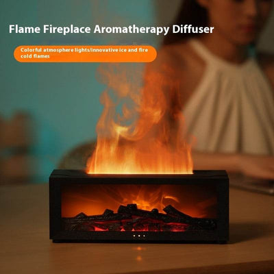 New Flame Aromatherapy Machine Colorful Essential Oil Diffuser Home Large Fog Volume Flame Humidifier 3D Flame Fireplace Machine Nexora Store