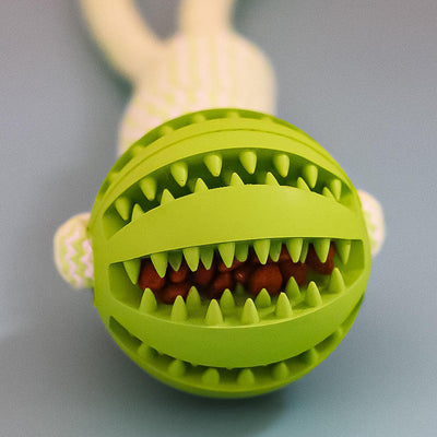 Hondenspeelgoed, Interactieve snoepjesballen van henneptouw, Rubberen lekkende ballen voor kleine honden, Kauwspeelgoed, Bijtbestendig speelgoed voor het reinigen van de tanden van huisdieren, Bijtbestendige speelgoedbal voor huisdieren, Honden, Puppy's Nexora Store