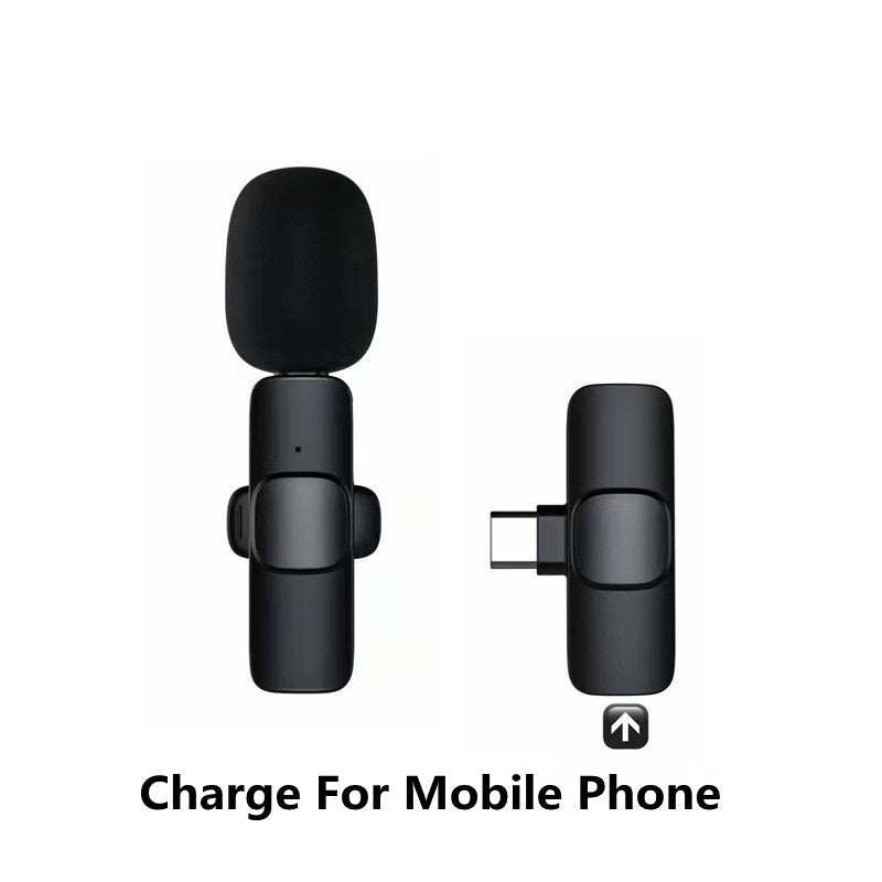 Draadloze Lavalier-microfoon, draagbare audio- en video-opnamemicrofoon voor iPhone en Android, lange batterijduur, live-uitzendingen en gaming Ritchy's Shop