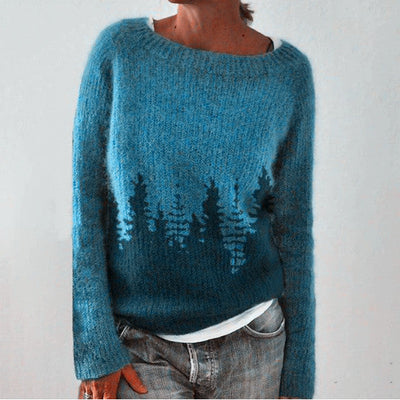 Damesmode ronde hals multicolor losse vrijetijds trui gebreide trui Ritchy's Shop