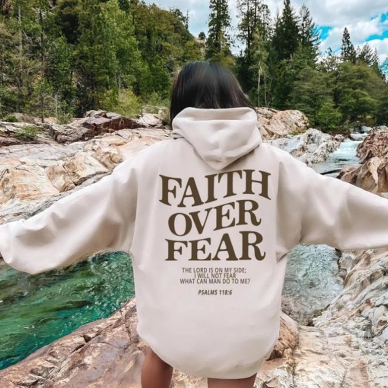 Geloof boven angst Christelijke hoodie Christelijke sweatshirt Jezus hoodie Trendy hoodie Bijbelvers shirt Unisex esthetische kleding Nexora Store
