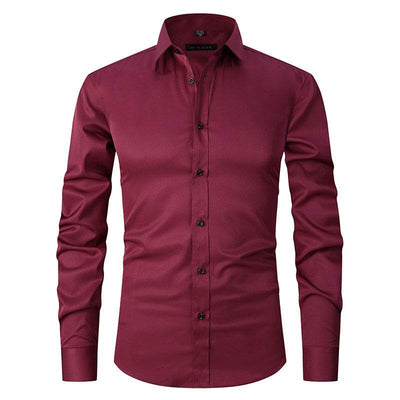 Men's Stretch Shirt Long Sleeve Non-ironing Slim Fit Nexora Store