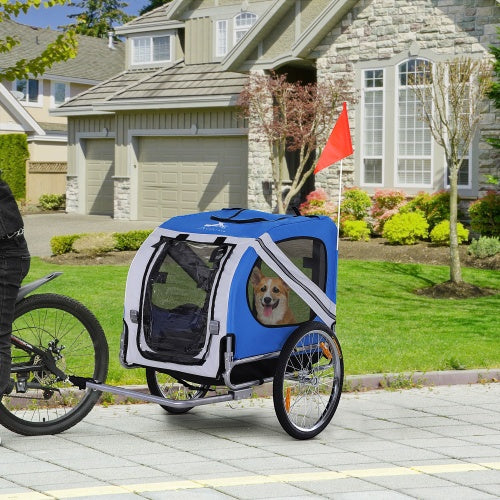 Aosom Hondenfietskar Huisdierenkar Fietskar Bagagedrager Bevestiging Voor Reizen Met 3 Ingangen Grote Wielen Voor Off-Road & Gaasscherm Ritchy's Shop