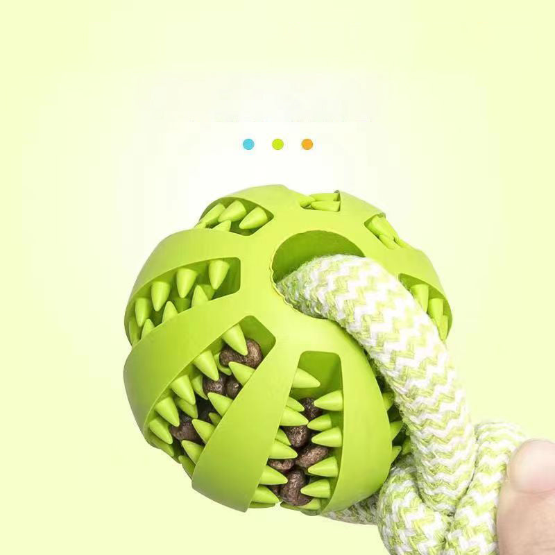 Hondenspeelgoed, Interactieve snoepjesballen van henneptouw, Rubberen lekkende ballen voor kleine honden, Kauwspeelgoed, Bijtbestendig speelgoed voor het reinigen van de tanden van huisdieren, Bijtbestendige speelgoedbal voor huisdieren, Honden, Puppy's Nexora Store