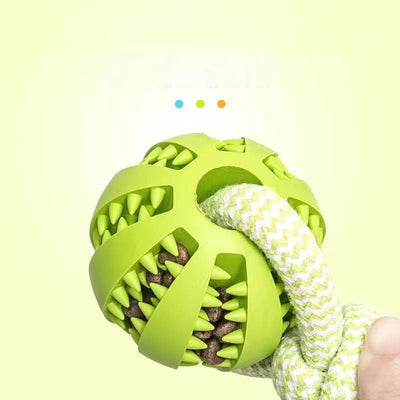 Hondenspeelgoed, Interactieve snoepjesballen van henneptouw, Rubberen lekkende ballen voor kleine honden, Kauwspeelgoed, Bijtbestendig speelgoed voor het reinigen van de tanden van huisdieren, Bijtbestendige speelgoedbal voor huisdieren, Honden, Puppy's Nexora Store
