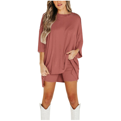 Zomer Shorts Pak Mode Losse Korte Mouwen T-shirt En Slanke Strakke Broek Dameskleding Ritchy's Shop