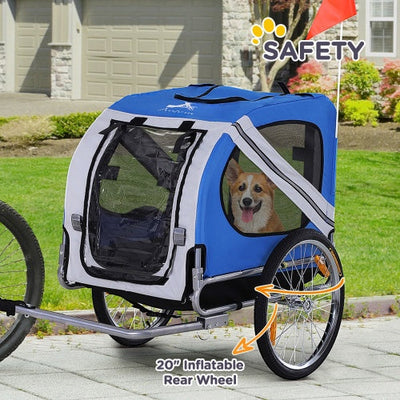 Aosom Hondenfietskar Huisdierenkar Fietskar Bagagedrager Bevestiging Voor Reizen Met 3 Ingangen Grote Wielen Voor Off-Road & Gaasscherm Ritchy's Shop