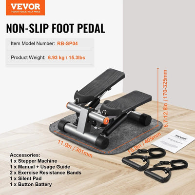Trapstepper voor thuisoefeningen: hydraulische mini-stepper met weerstandsband Ritchy's Shop
