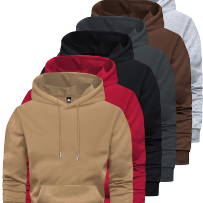 6-delige effen herensweater met lange mouwen en capuchon Nexora Store