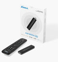 Xsarius AIR TV Stick 4K UHD Android media player with remote and compact design