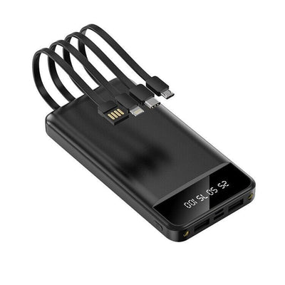 Draagbare powerbank 10000mAh Powerbank - Met 4 ingebouwde kabels Powerbank Ritchy's Shop