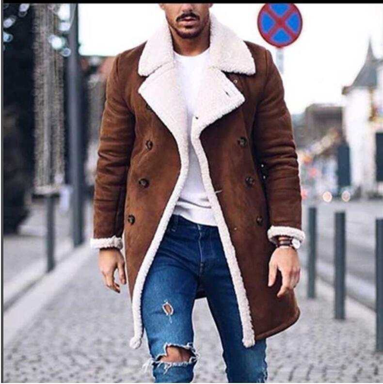 Mode heren winter warme jas effen kleur lange mouwen trenchcoats Nexora Store
