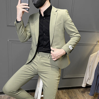 Herenpak in Koreaanse stijl, slim fit, zakelijk pak, casual pak Nexora Store