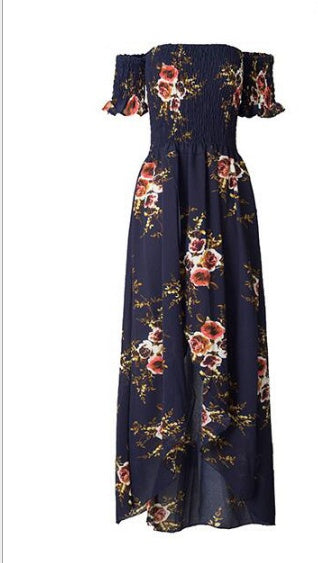 Boho-stijl lange jurk voor dames, off-shoulder strand zomerjurken Nexora Store