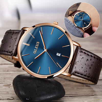 Mode Casual Horloge Heren Luxe Merk Herenhorloges Leer Sport Waterdicht Automatische Datum Kwarts Polshorloge Nexora Store