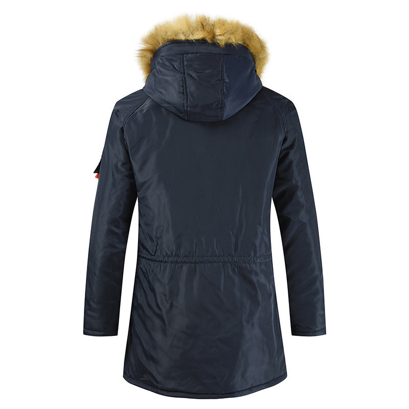 Middellange katoenen gewatteerde jas voor heren, dikke, warme fluwelen jas Nexora Store