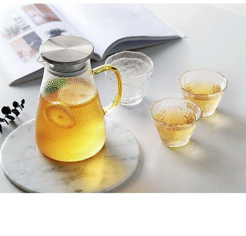Gehamerde hittebestendige glazen pot voor koude dranken Nexora Store