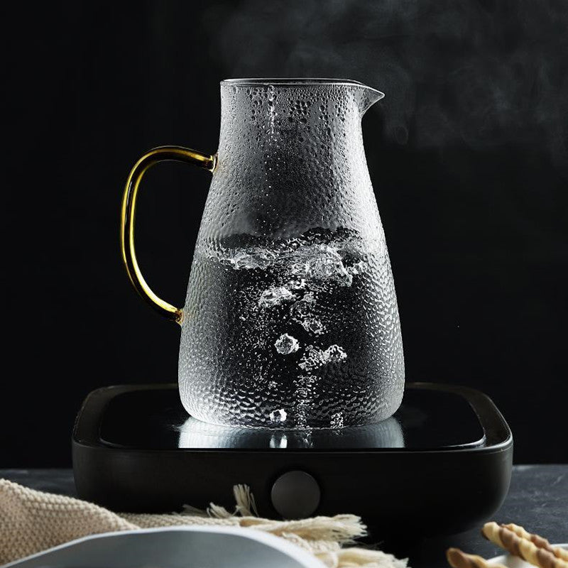 Gehamerde hittebestendige glazen pot voor koude dranken Nexora Store