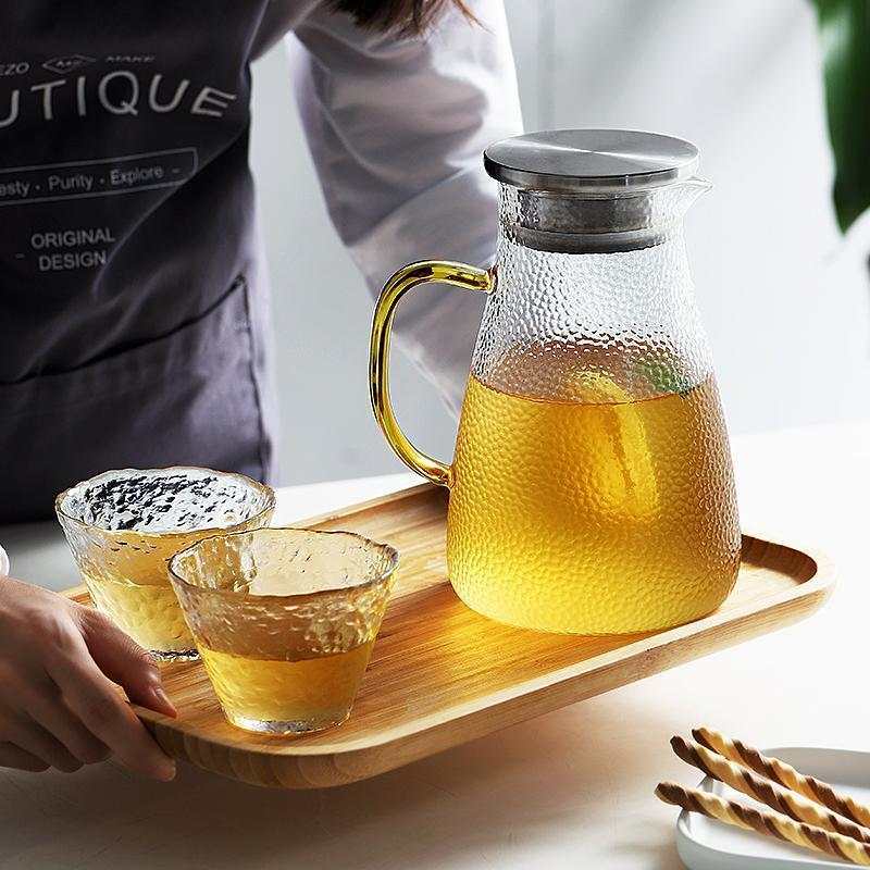 Gehamerde hittebestendige glazen pot voor koude dranken Nexora Store