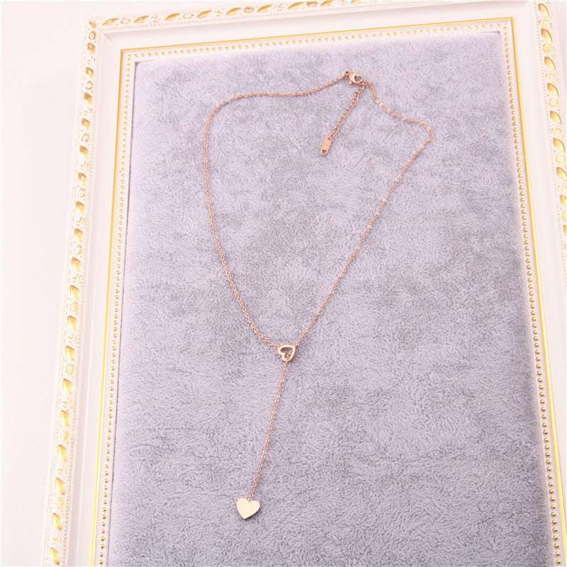 Long Pendant Heart-Shaped Necklaces Pendants For Women Simple Design Necklace Stylish Stainless Steel Jewelry Party Gift Nexora Store
