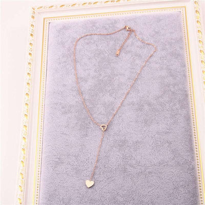 Long Pendant Heart-Shaped Necklaces Pendants For Women Simple Design Necklace Stylish Stainless Steel Jewelry Party Gift Nexora Store