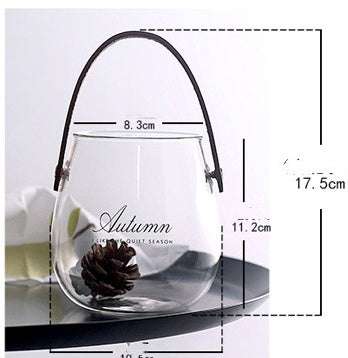 Glazen vaas met bloemenarrangement, gedroogd fruit Nexora Store