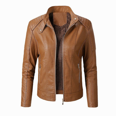Nieuwe leren jassen voor dames, plus fluwelen jassen, modieuze PU leren jassen voor dames Ritchy's Shop