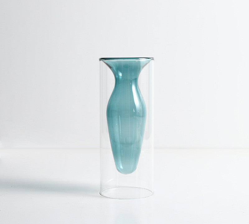Woonaccessoires Nordic Ins Kleurrijke glazen transparante vaas Woonkamer Eettafel Gedroogde bloemen Hydrocultuur vazen Ritchy's Shop