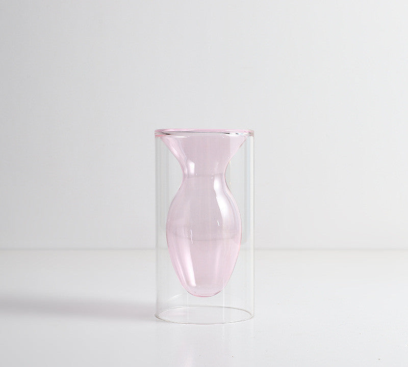 Woonaccessoires Nordic Ins Kleurrijke glazen transparante vaas Woonkamer Eettafel Gedroogde bloemen Hydrocultuur vazen Ritchy's Shop