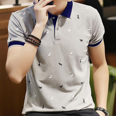 T-shirt met korte mouwen voor heren One Summer Heren dun poloshirt Revers T-shirt met revers van fawnstof Groot Nexora Store