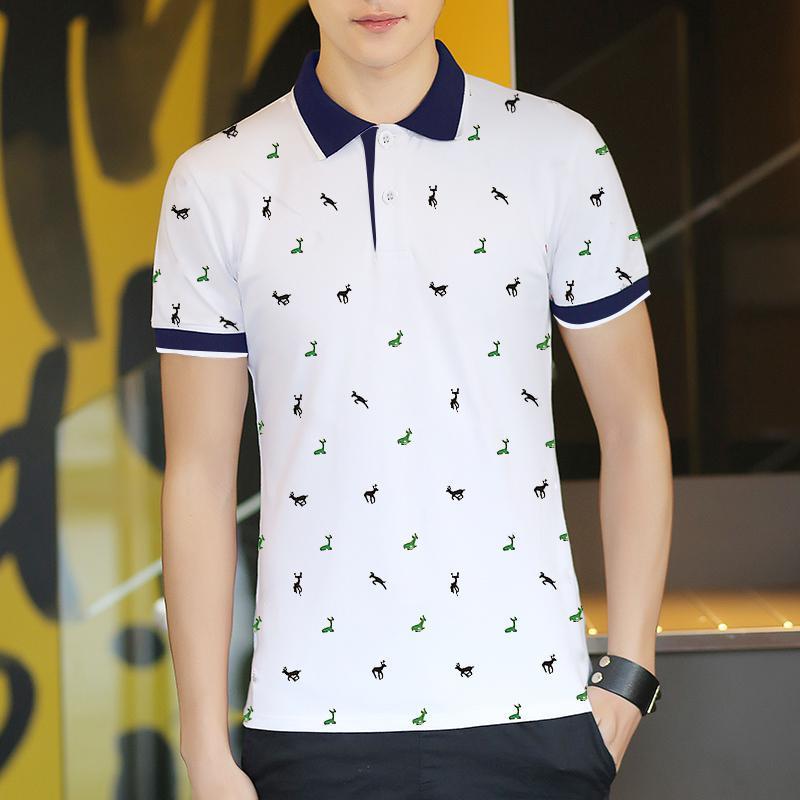 T-shirt met korte mouwen voor heren One Summer Heren dun poloshirt Revers T-shirt met revers van fawnstof Groot Nexora Store
