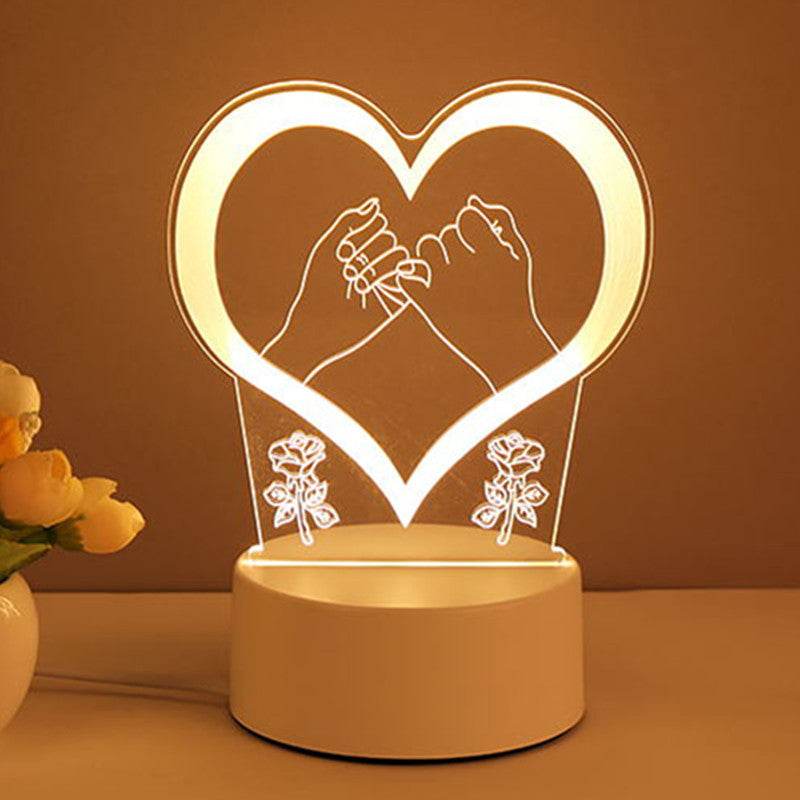 3D-lamp van acryl, USB-lednachtlampje, neonreclamelamp, kerstdecoratie voor kamerdecoratie, Valentijnsdagcadeaus Nexora Store