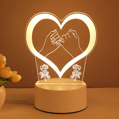 3D-lamp van acryl, USB-lednachtlampje, neonreclamelamp, kerstdecoratie voor kamerdecoratie, Valentijnsdagcadeaus Nexora Store