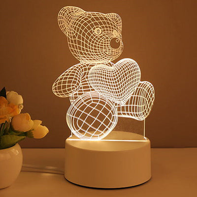 3D-lamp van acryl, USB-lednachtlampje, neonreclamelamp, kerstdecoratie voor kamerdecoratie, Valentijnsdagcadeaus Nexora Store