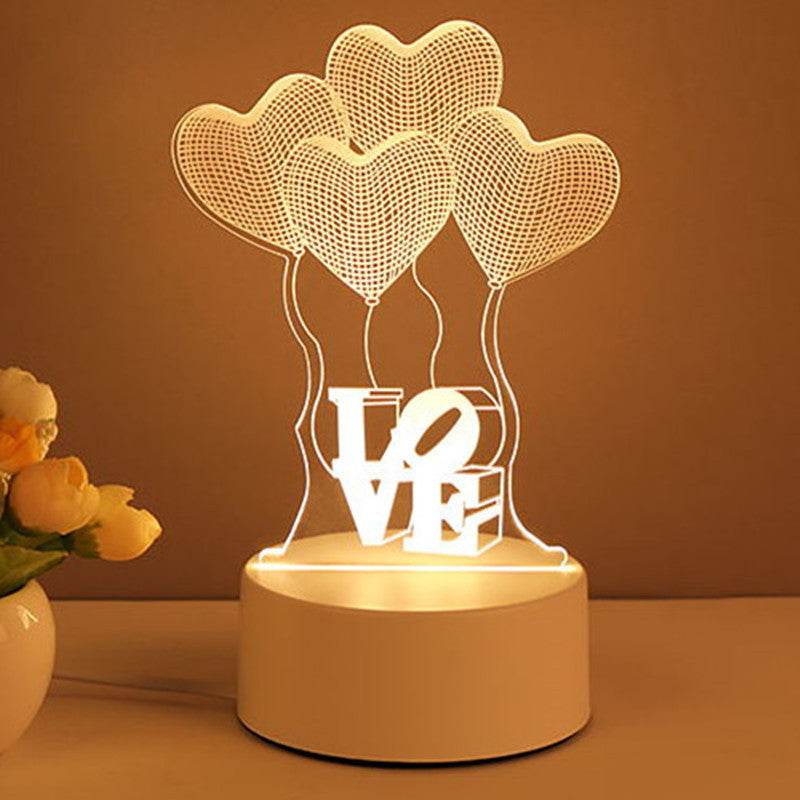 3D-lamp van acryl, USB-lednachtlampje, neonreclamelamp, kerstdecoratie voor kamerdecoratie, Valentijnsdagcadeaus Nexora Store
