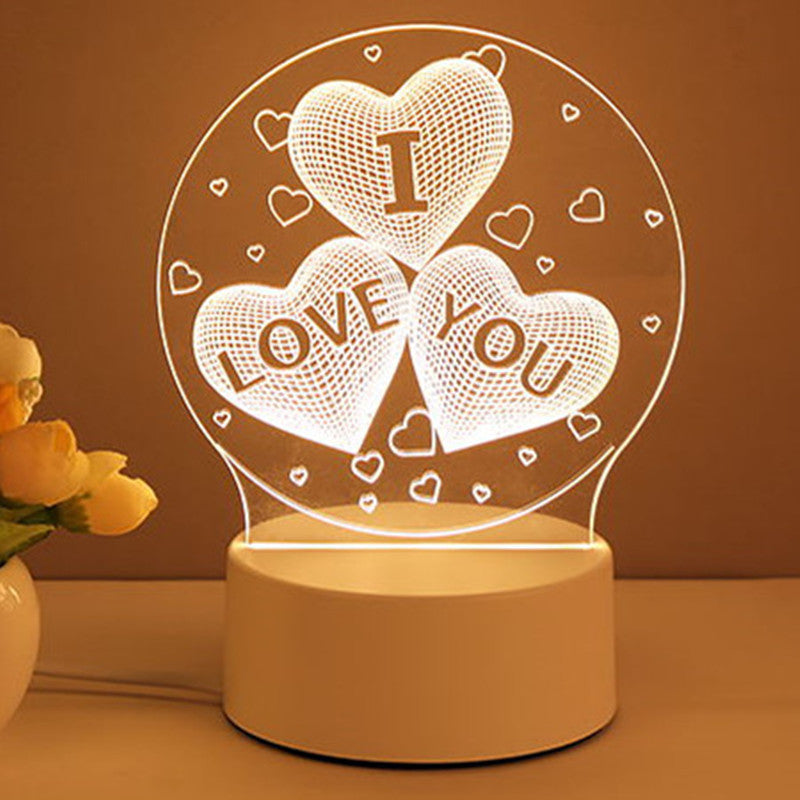 3D-lamp van acryl, USB-lednachtlampje, neonreclamelamp, kerstdecoratie voor kamerdecoratie, Valentijnsdagcadeaus Nexora Store