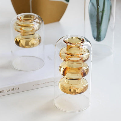 Woonaccessoires Nordic Ins Kleurrijke glazen transparante vaas Woonkamer Eettafel Gedroogde bloemen Hydrocultuur vazen Ritchy's Shop