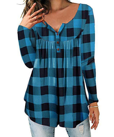 Geplooid bloemenshirt met lange mouwen en V-hals Nexora Store