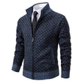 Thickened Plaid Print Jacket Cardigan Fashion Slim Fit Zipper Stand Collar Sweater Winter Men's Casual Long Sleeve Knitted Top Clothing Nexora Store