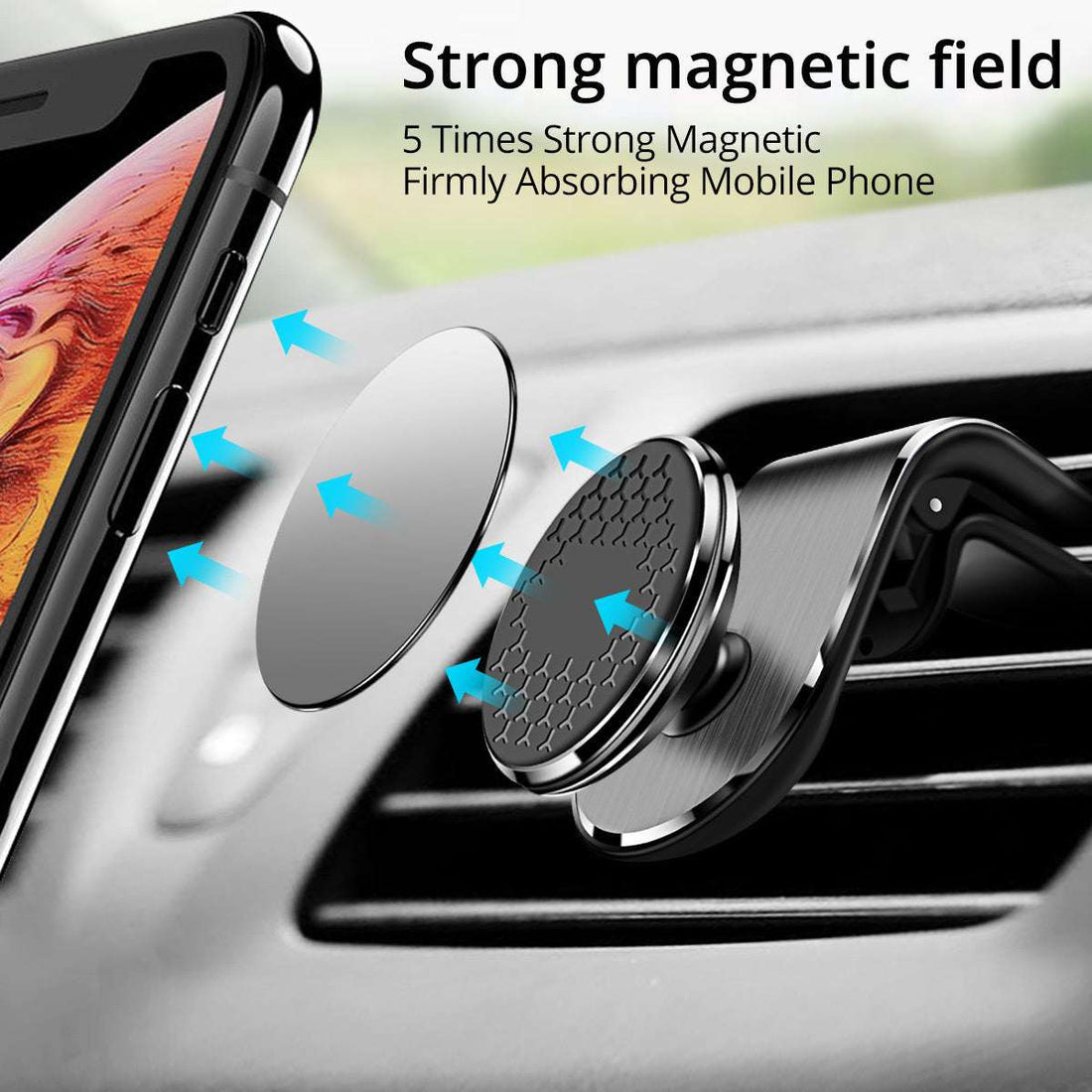 Magnetische autotelefoonhouder sterke magneet luchtrooster telefoonhouder rotatiebeugel
