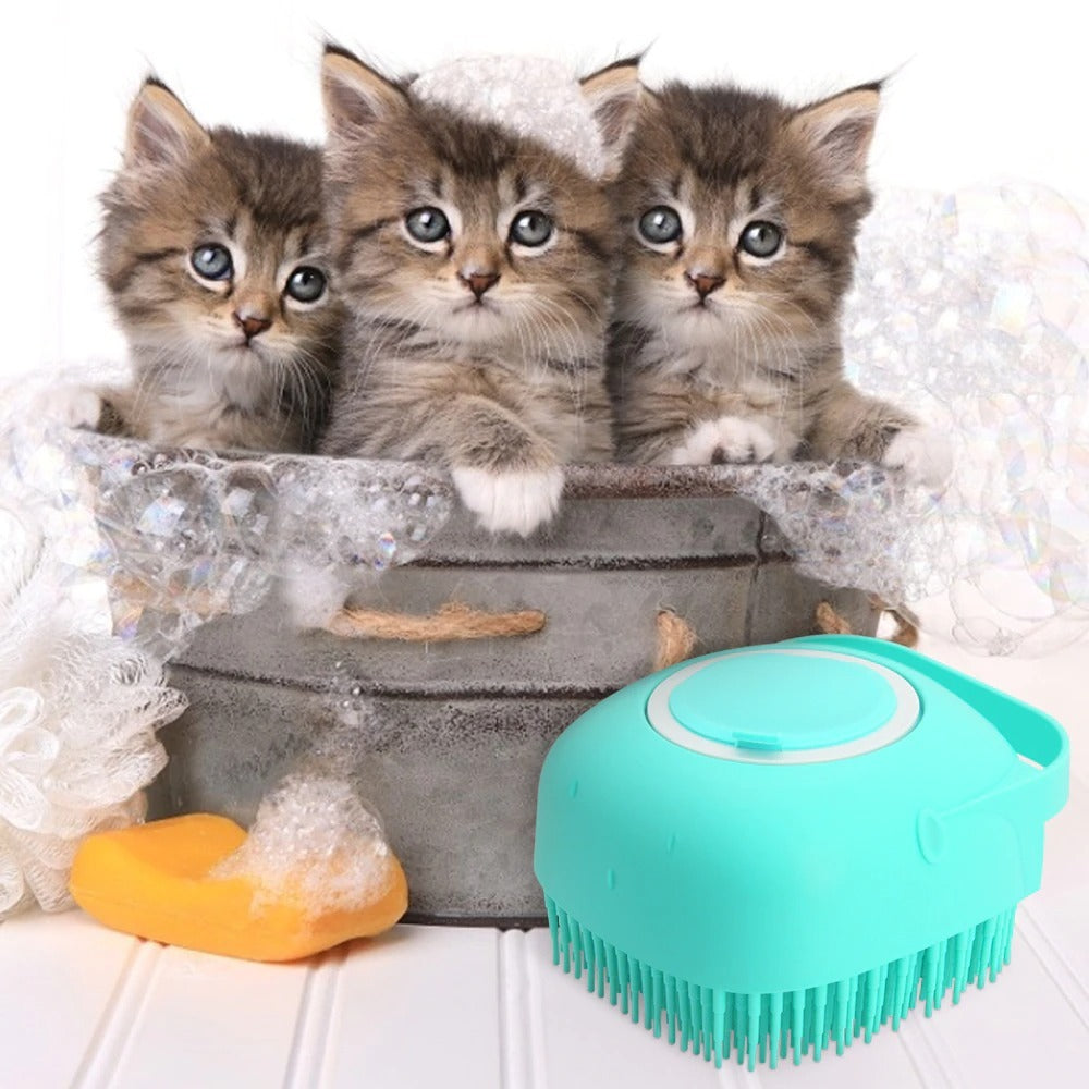 Hondenshampoo, massageborstel, kattenmassagekam, verzorgingsscrubber, doucheborstel voor het baden van kort haar, zachte siliconenborstels Ritchy's Shop