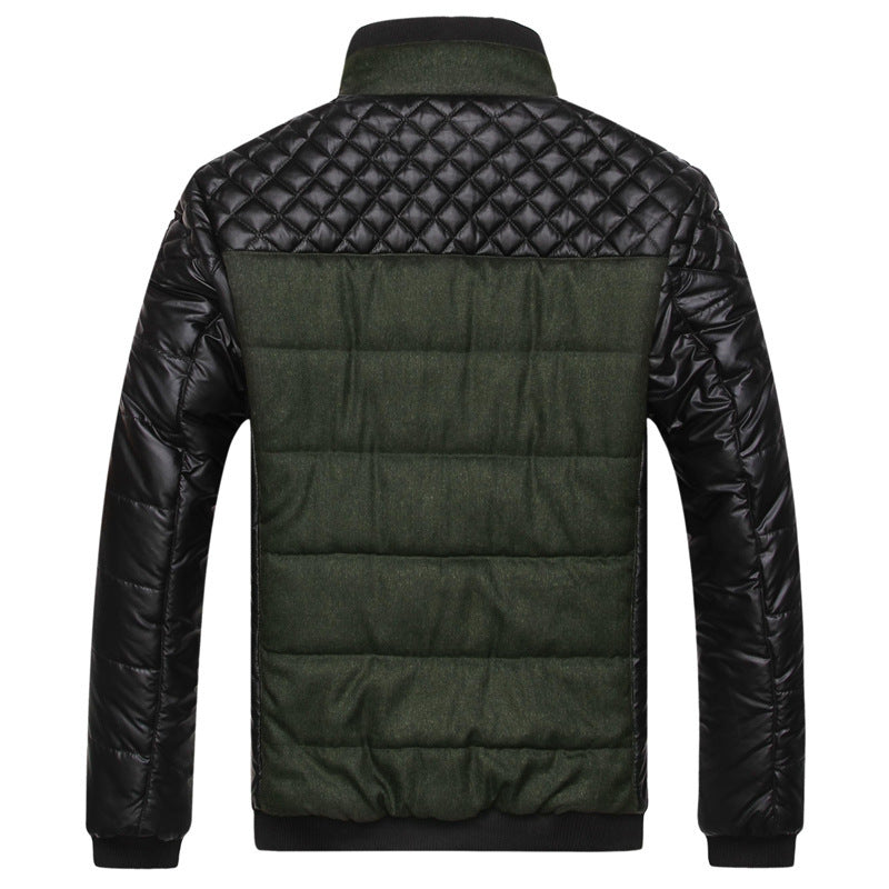 Herenkleding van katoen, Koreaanse versie van de effen stiksels, katoenen herenkraag voor mannen van middelbare leeftijd, zelfontplooiingskraag Nexora Store