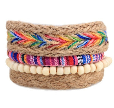 Leren armband voor heren, armband met meerdere lagen kralen, punk wikkelarmbanden voor dames, vintage punk sieraden voor heren. Nexora Store