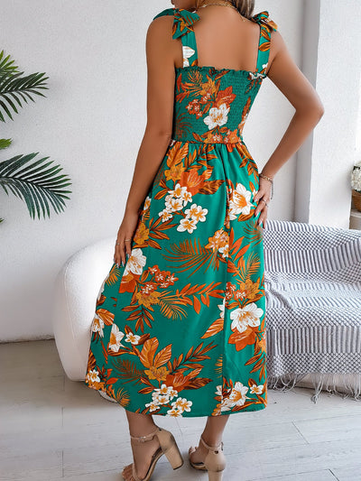 Bloemenprint jarretelle korset jurk in mode vakantie strand lange jurken zomerkleding voor vrouwen Nexora Store