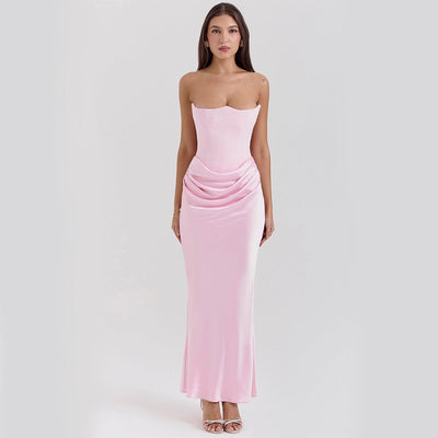 Slanke Tube Top Lange Jurk Sexy Mode Bandeau Rugloze Feestavondjurken Voor Vrouwen Kleding Nexora Store