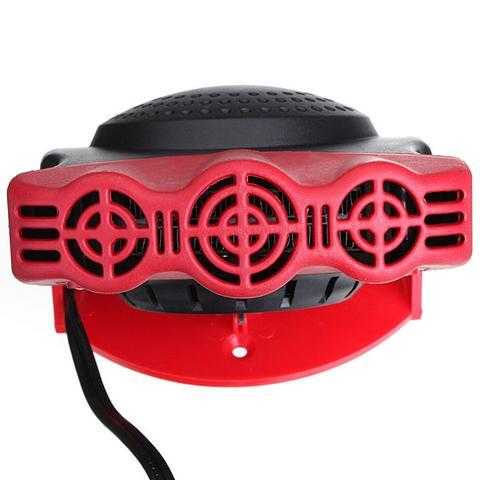 Draagbare voorruitontdooier auto ventilator zwart rood 12V 150W compact formaat