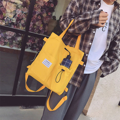 Harajuku Canvas Tassen Studenten Handtas Met Zakken Preppy Buckpack Schoudertas Voor Vrouwen Schooltassen Nexora Store