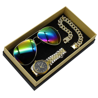 Wristwatch Glasses New Men's Watch Business Foreign Trade Sunglasses Watch Gift Box Suit Nexora Store